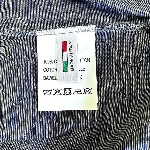 MONTECHIARO Men's Polo Shirt Navy White Zig Zag Print Cotton SZ 56/2XL ITALY - Picture 15 of 16